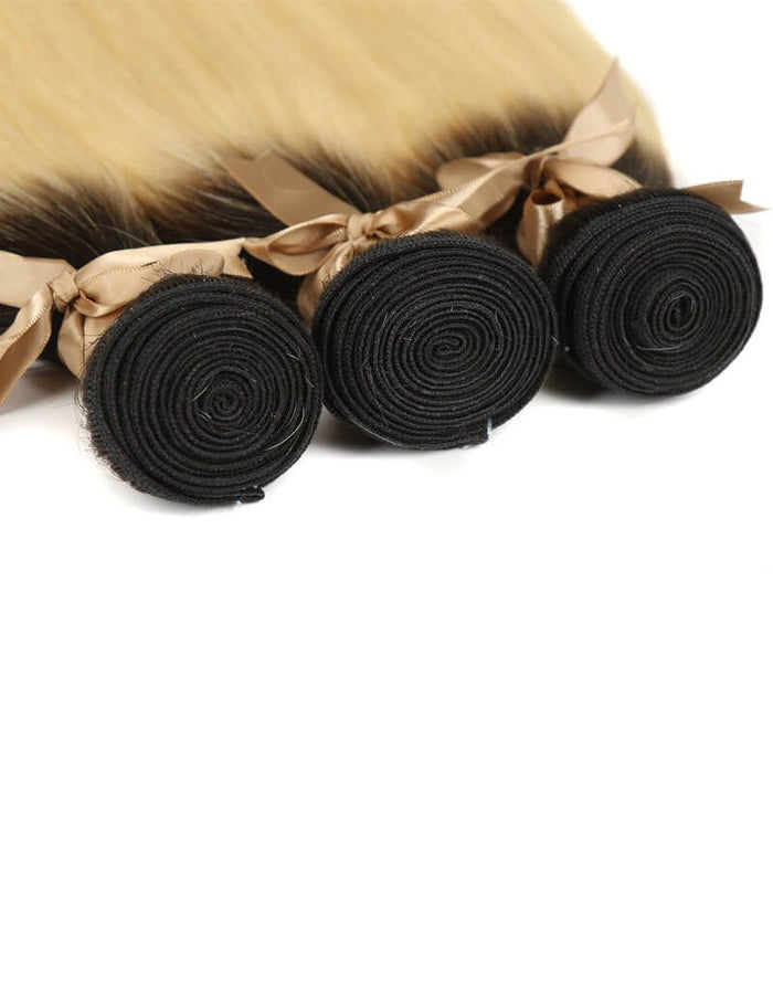 machine weft straight t1b/613 human hair bundles