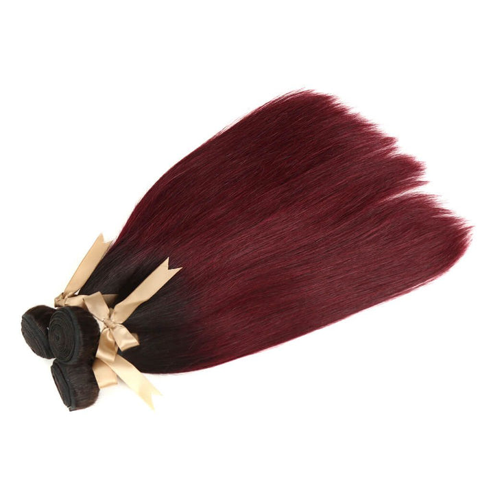 high quality silky straight t1b/99j human hair bundles