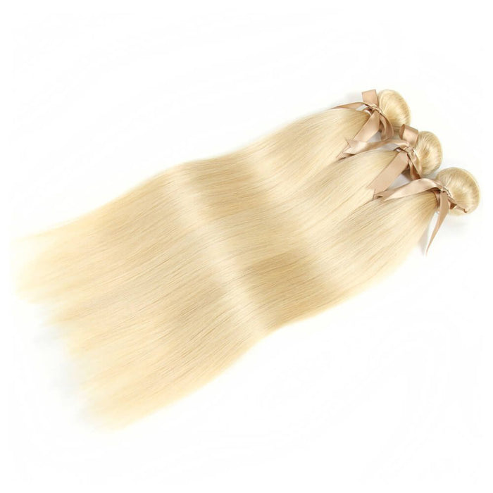 detangle free silky straight 613 blonde human hair bundles 3pcs