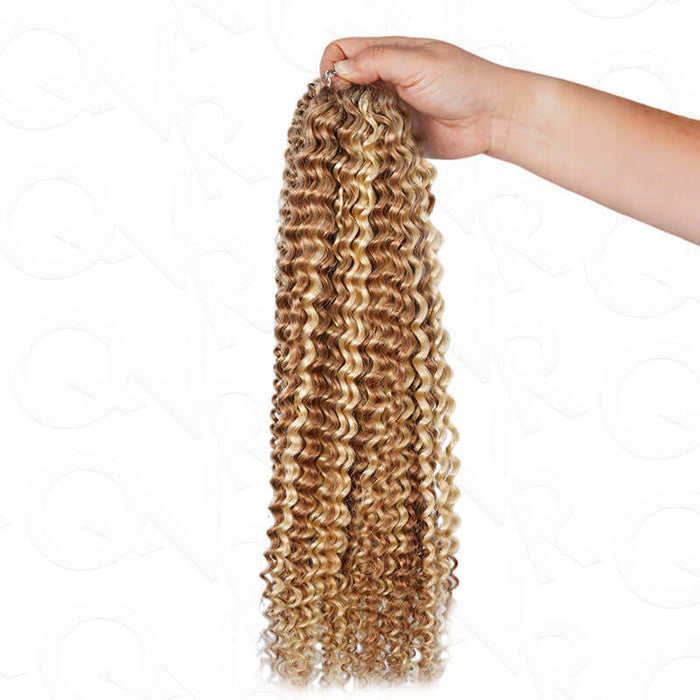 #P6/24 small kinky curly machine made crochet hair 100% human hair