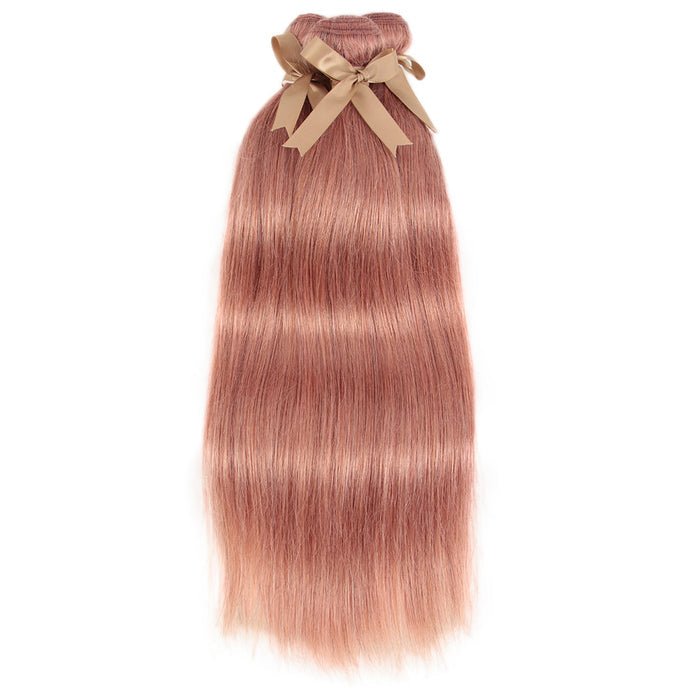 pink straight human hair bundles 1 bundle