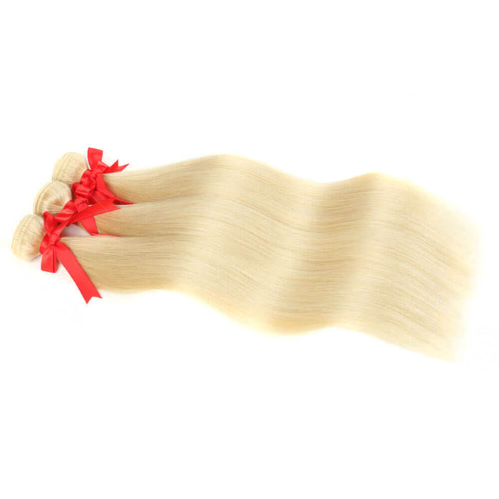 613 blonde silky straight human hair bundles 3pcs