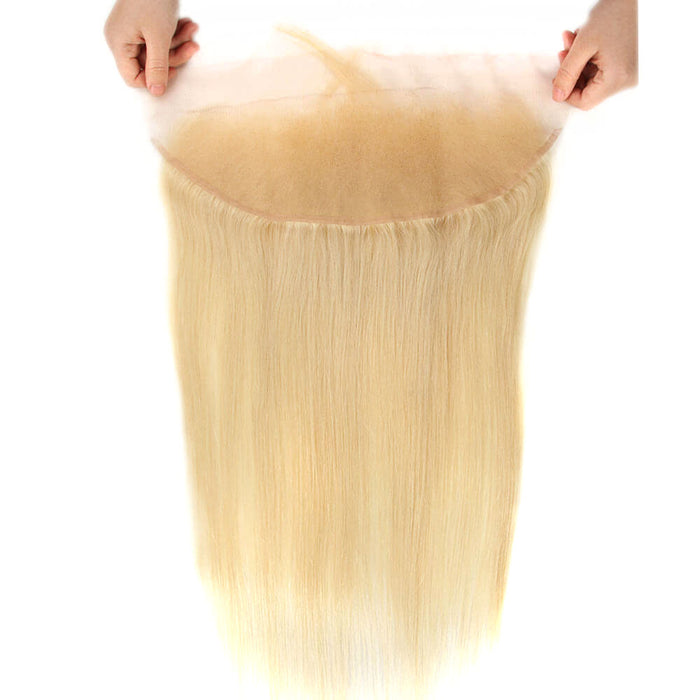 613 blonde body wave hand tied 13*4 lace closure hair weave