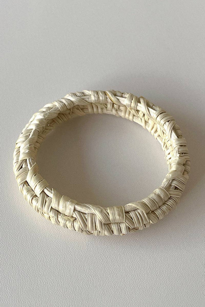 Rattan Woven Texture Bangle Bracelet