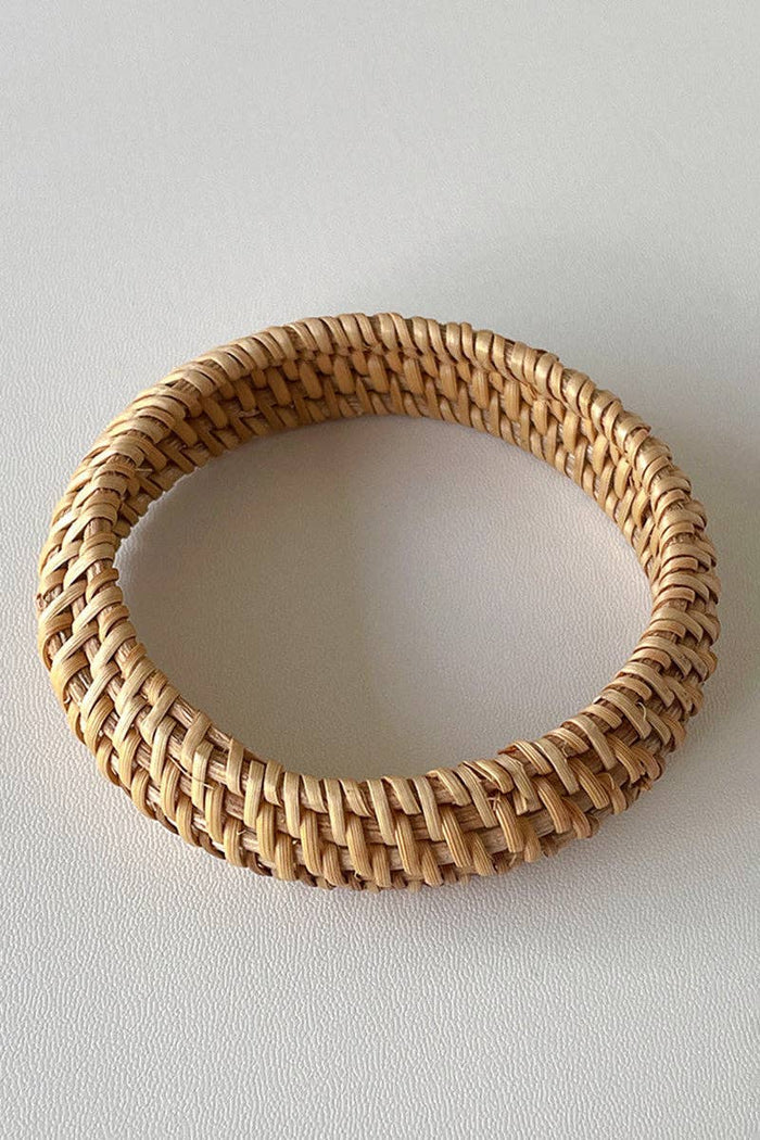 Rattan Woven Texture Bangle Bracelet
