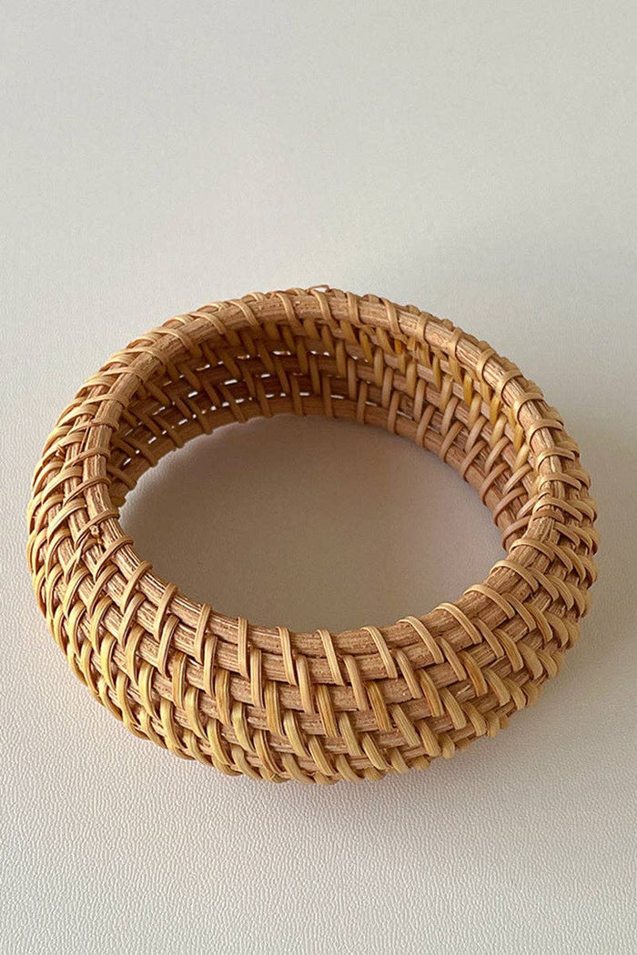 Rattan Woven Texture Bangle Bracelet
