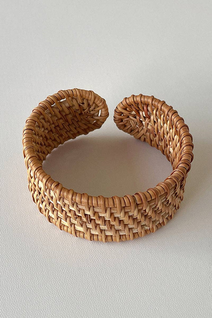 Rattan Woven Texture Bangle Bracelet
