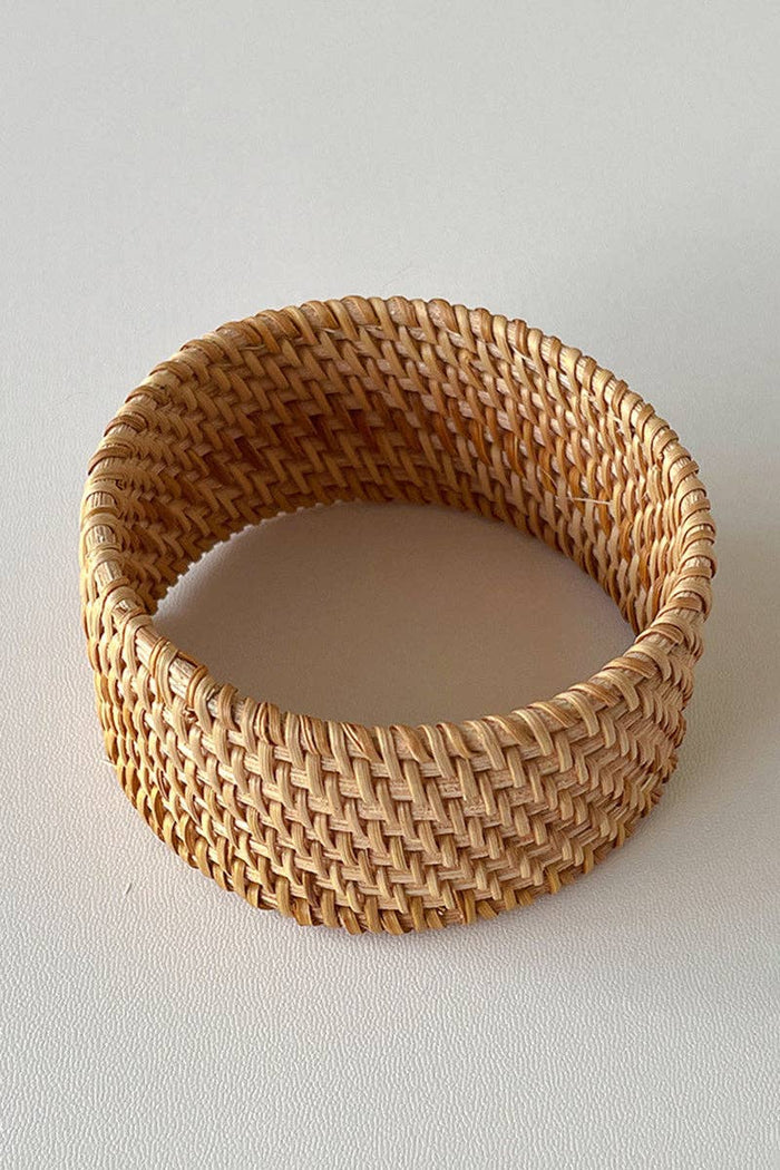 Rattan Woven Texture Bangle Bracelet