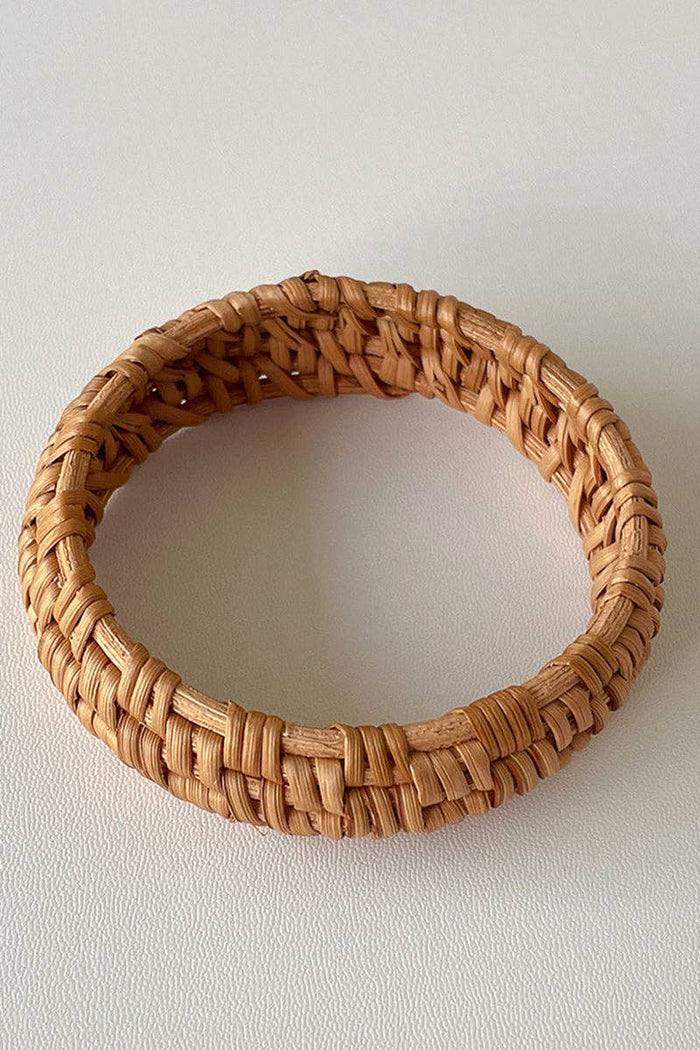 Rattan Woven Texture Bangle Bracelet