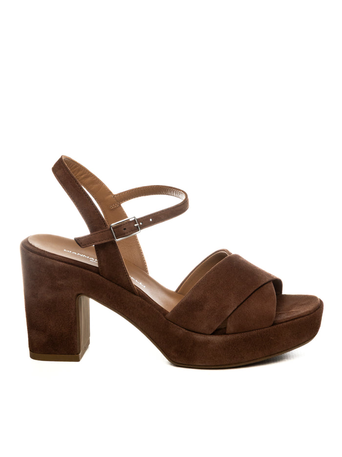 GIANMARCO SORELLI sandalo camoscio marrone 2150 CAM-TABACCO