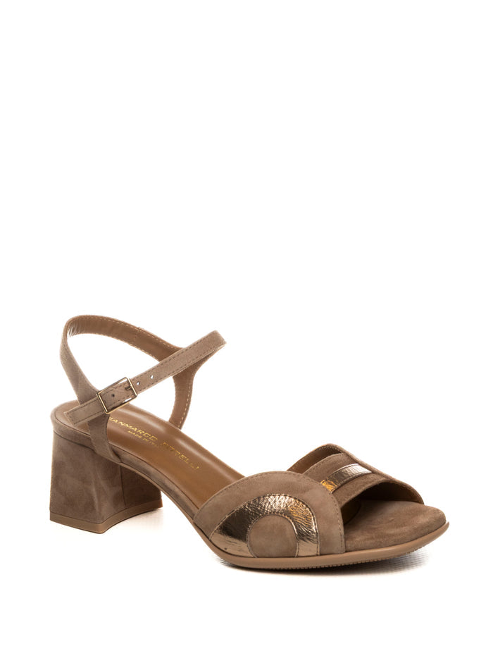 GIANMARCO SORELLI sandalo camoscio taupe/oro 2067 CAM-TAUPE/ORO