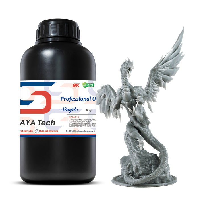 3D printed grey winged dragon made with Siraya Tech's UV resin