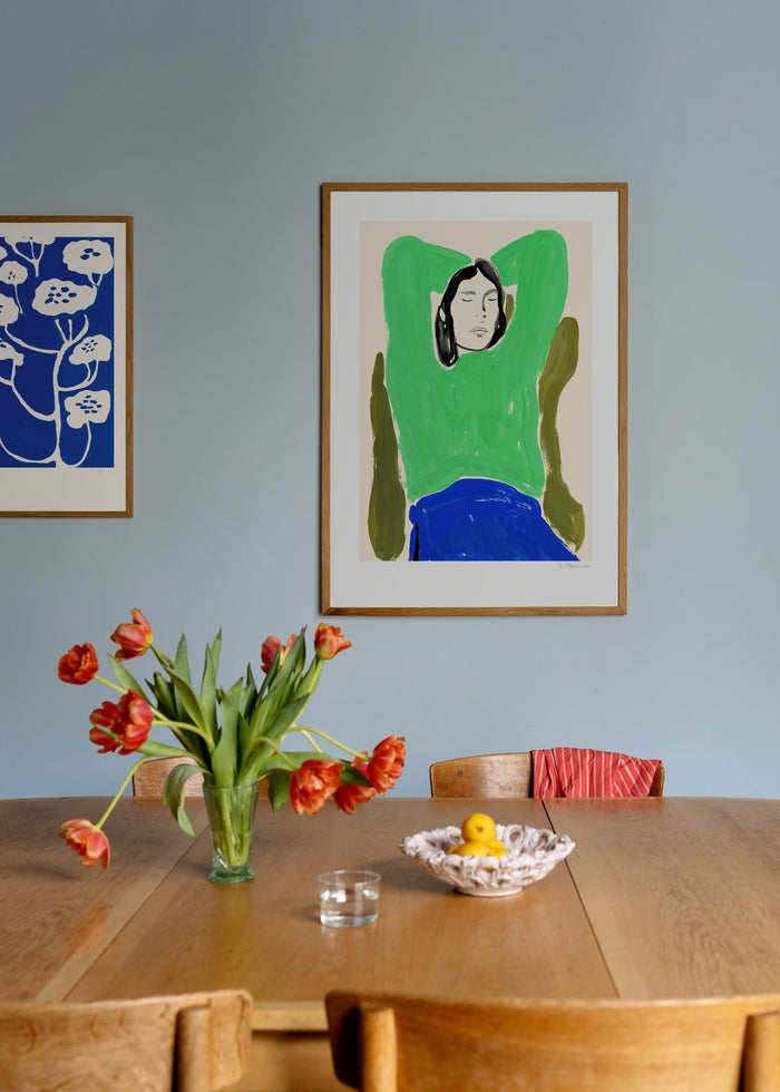 Sitting in Green and Blue by Rosie McGuinness