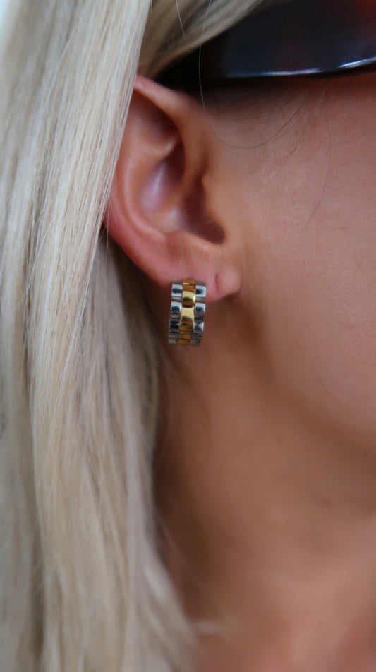 SMALL TWO TONED ROLLY HOOPS