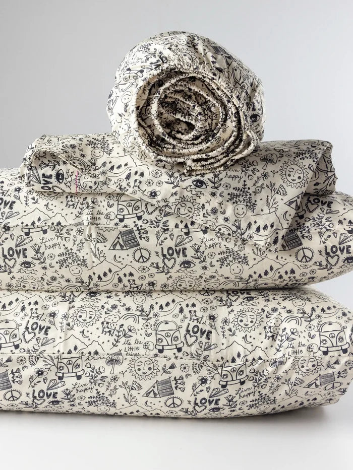 Sooo Soft Cotton Sheet Set - Live Happy Doodles-view 2