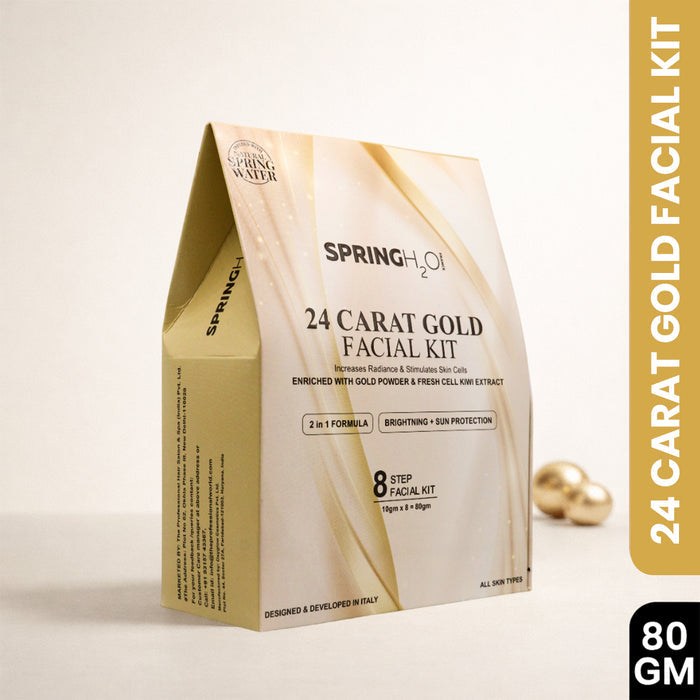 SPRING H2O 24K Gold Facial Kit, Green Tea Face Wash, SPF 50 Sunscreen & Velvet Shine Kajal
