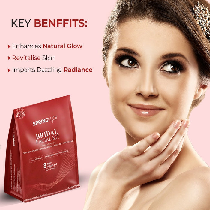 Spring H2O Radiance Facial Kit Combo: D-Tan, Bridal Glow & 24 Carat Gold for Luminous Skin