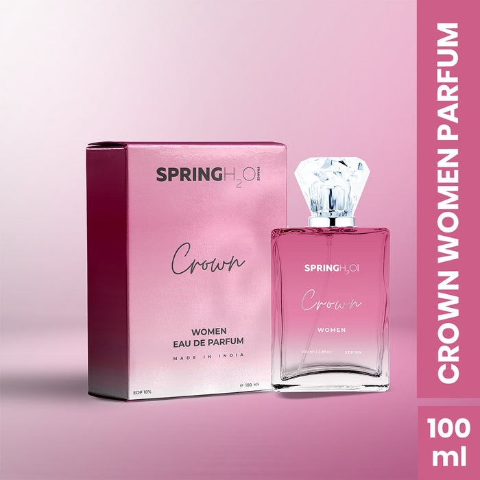 Spring H2O Women's Beauty Gift Set | Crown Eau De Parfum, Charcoal Face Wash & Kajal