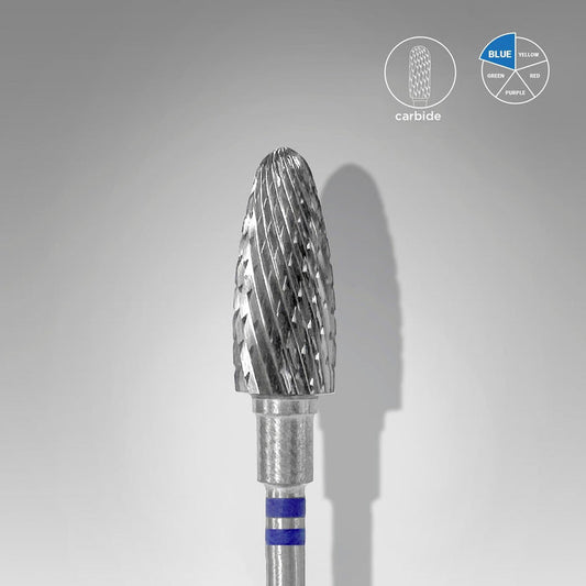 Staleks Carbide Bit - Corn for Left-Handed users Blue (M) 6/ 14mm (457)-Drill bit-STALEKS PRO-Gel Essentialz