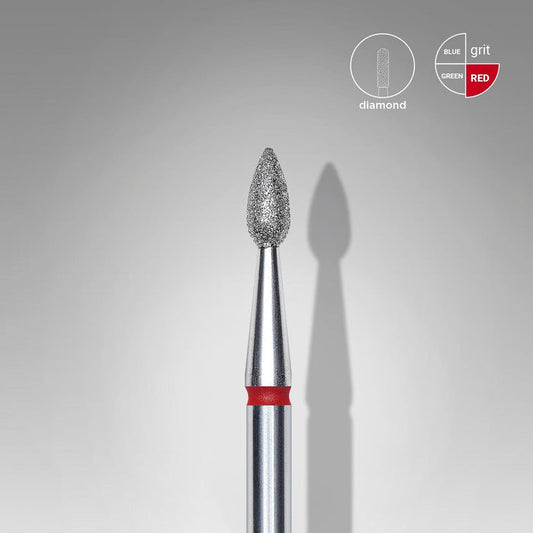 Staleks Diamond Bit - Drop Red (F) 2.3 / 5mm (404)-Drill bit-STALEKS PRO-Gel Essentialz