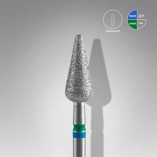Staleks Diamond Bit - Duo Pointed Pear Blue-Green (M-C) 5 / 12mm (428)-Drill bit-STALEKS PRO-Gel Essentialz