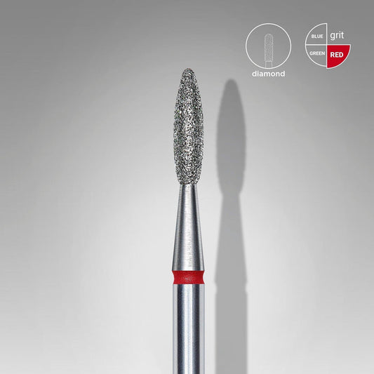 Staleks Diamond Bit - Flame Red (F) 2.1 / 8mm (345)-Drill bit-STALEKS PRO-Gel Essentialz