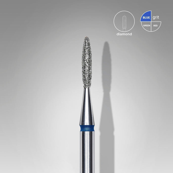 Staleks Diamond Bit - Pointed Flame Blue (M) 1.6 / 8mm (349)-Drill bit-STALEKS PRO-Gel Essentialz