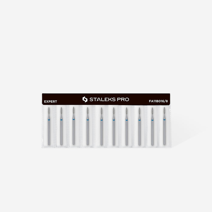Staleks Diamond Bit - Pointed Flame Blue (M) 1.6 / 8mm (349)-Drill bit-STALEKS PRO-Gel Essentialz