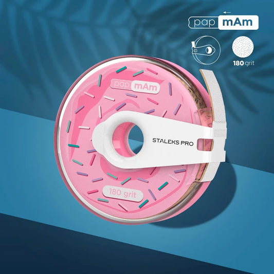 Staleks Disposable white abrasive tape papmAm EXPERT in a plastic case, 180 grit