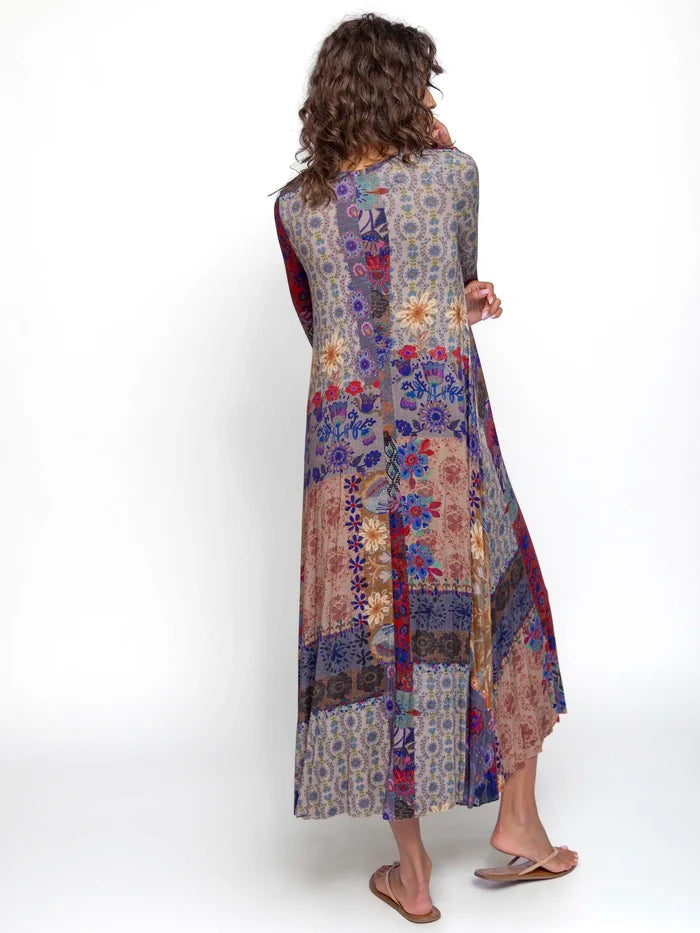 Stevie Knit Maxi Dress - Mandala Borders Patchwork-view 5