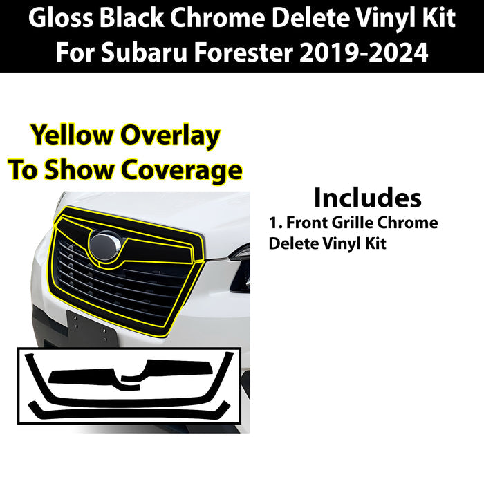Vinyl Chrome Delete Front Grille Wheels Blackout Decal Stickers Overlay Film Fits Subaru Forester 2019 - 2024 - Bogar Tech Designs