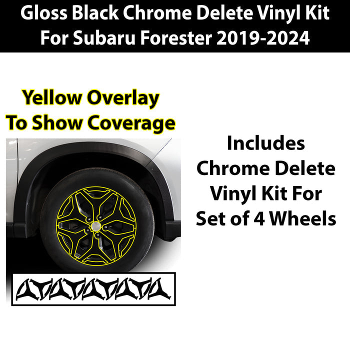 Vinyl Chrome Delete Front Grille Wheels Blackout Decal Stickers Overlay Film Fits Subaru Forester 2019 - 2024 - Bogar Tech Designs