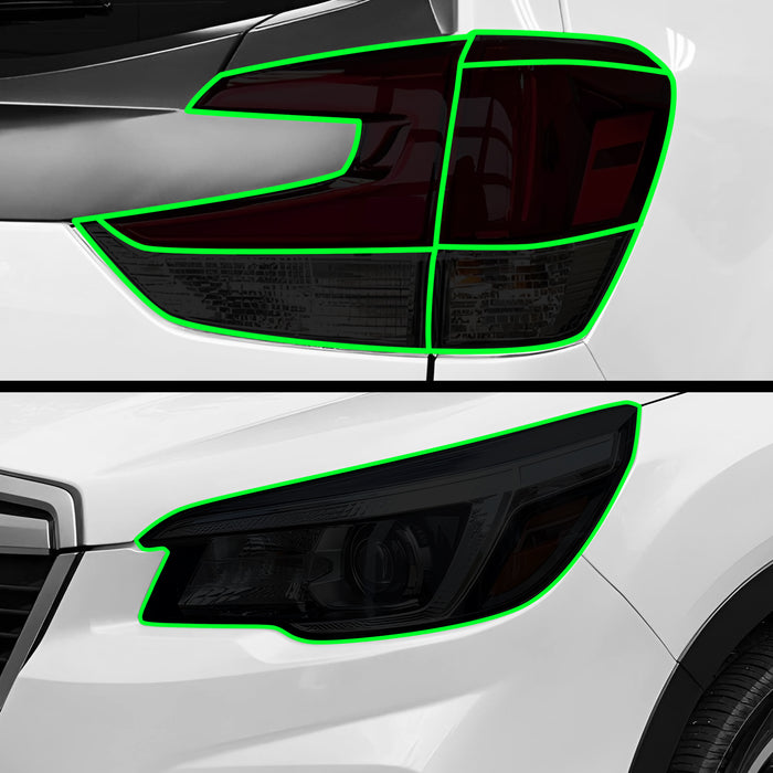 Full Headlight Taillight Precut Smoked PPF Tint Kit Film Overlay Fits Subaru Forester 2019 - 2024 - Bogar Tech Designs