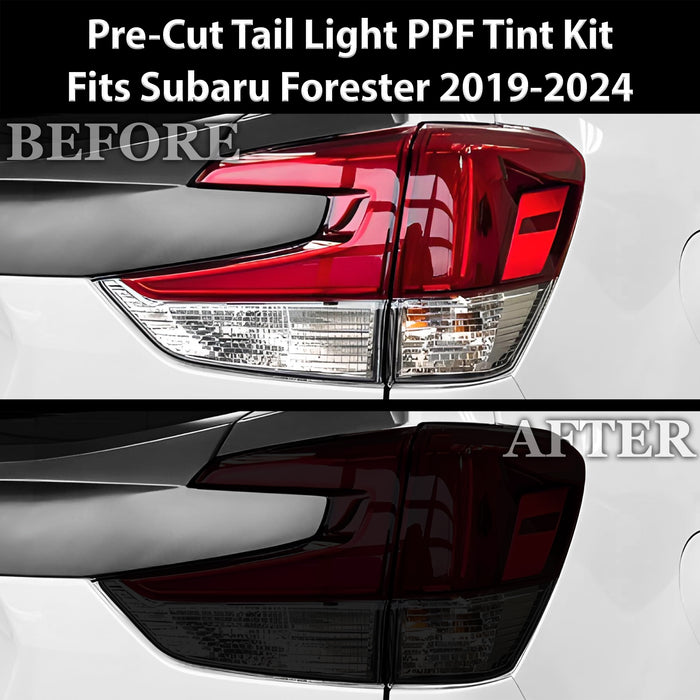 Full Headlight Taillight Precut Smoked PPF Tint Kit Film Overlay Fits Subaru Forester 2019 - 2024 - Bogar Tech Designs