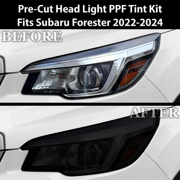 Full Headlight Taillight Precut Smoked PPF Tint Kit Film Overlay Fits Subaru Forester 2019 - 2024 - Bogar Tech Designs