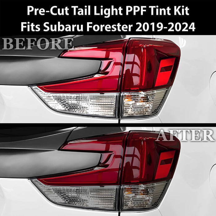 Full Headlight Taillight Precut Smoked PPF Tint Kit Film Overlay Fits Subaru Forester 2019 - 2024 - Bogar Tech Designs