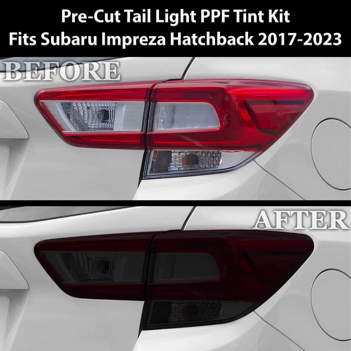 Full Headlight Taillight Precut Smoked PPF Tint Kit Film Overlay Fits Subaru Impreza 2017 - 2023 - Bogar Tech Designs