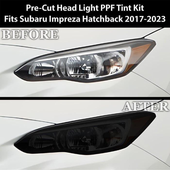 Full Headlight Taillight Precut Smoked PPF Tint Kit Film Overlay Fits Subaru Impreza 2017 - 2023 - Bogar Tech Designs
