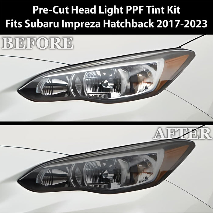 Full Headlight Taillight Precut Smoked PPF Tint Kit Film Overlay Fits Subaru Impreza 2017 - 2023 - Bogar Tech Designs