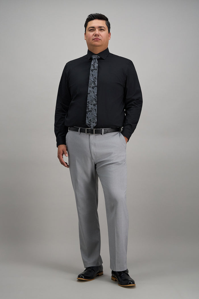 Big & Tall Wrinkle Free Classic Fit Dress Shirt -  color_black#color_black
