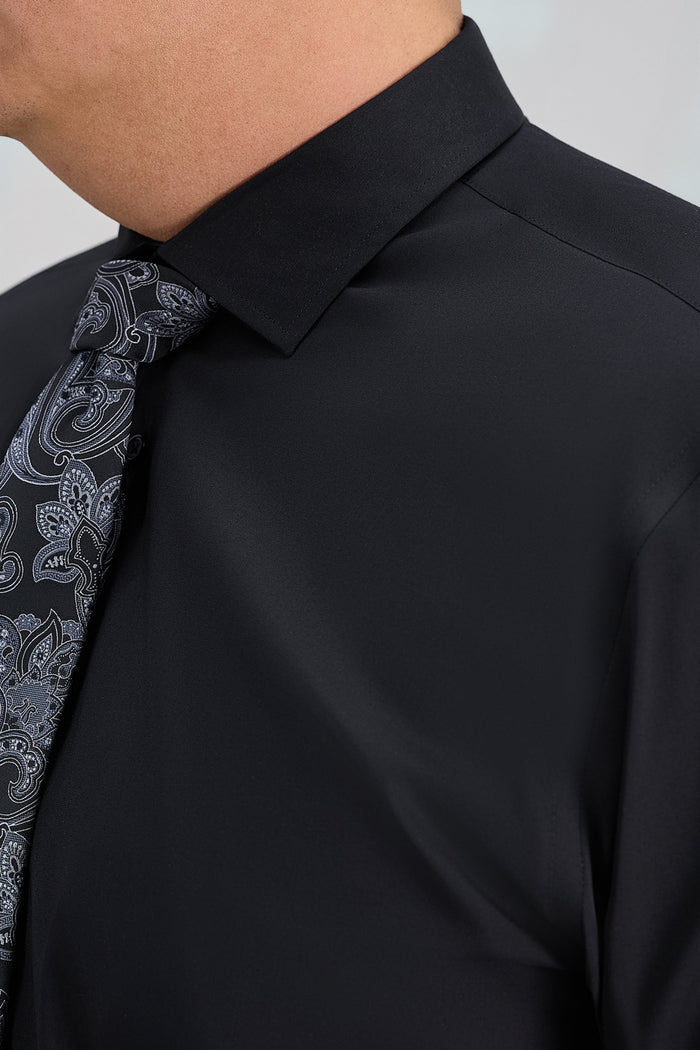 Big & Tall Wrinkle Free Classic Fit Dress Shirt -  color_black#color_black