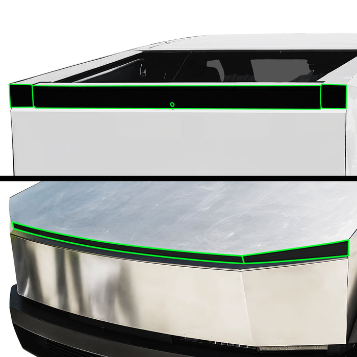 Full Headlight Taillight Precut Smoked PPF Tint Kit Film Overlay Fits Tesla Cybertruck - Bogar Tech Designs