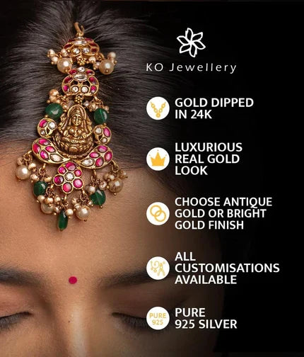 The Aarohi Silver Kempu Jhumka(Red/Green)