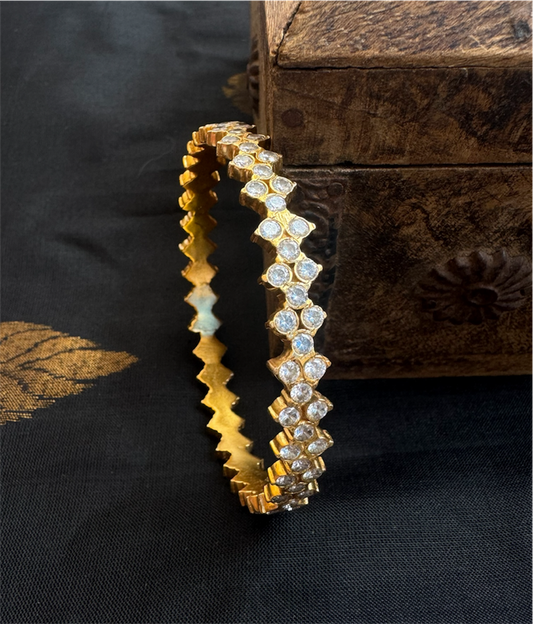 The Eshmita Silver Solitaire Bangle (Size 2.6)