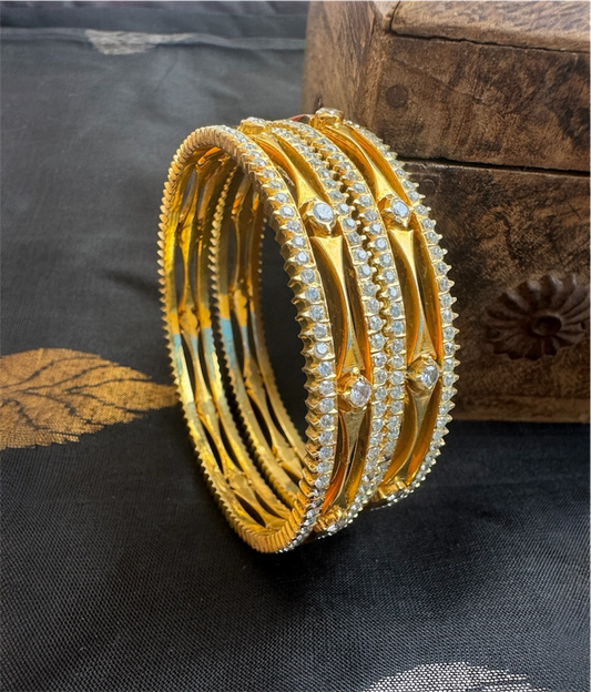 The Mrinalini Silver Solitaire Bangle (Size 2.6)