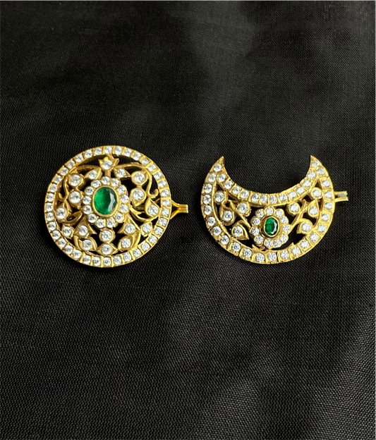 The Nisarga SuryaChandra Silver Bridal HairPin