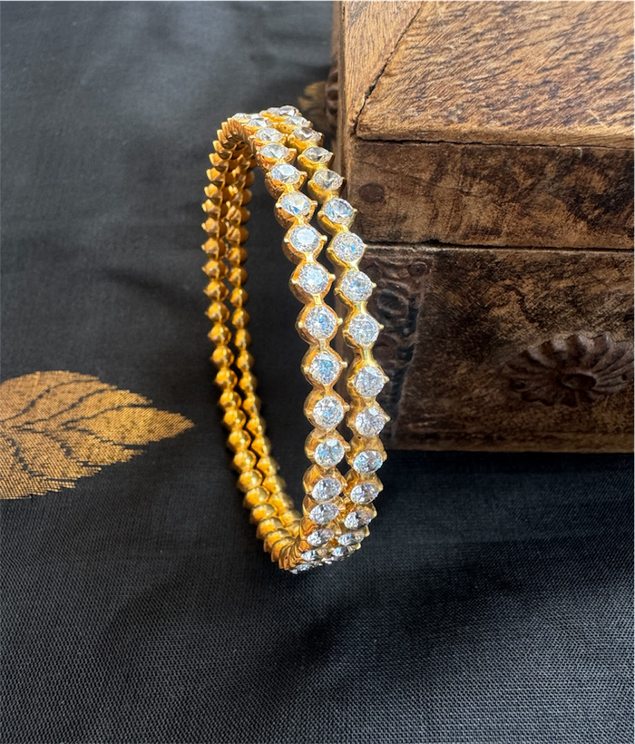 The Tapasya Silver Solitaire Bangle (Size 2.8)