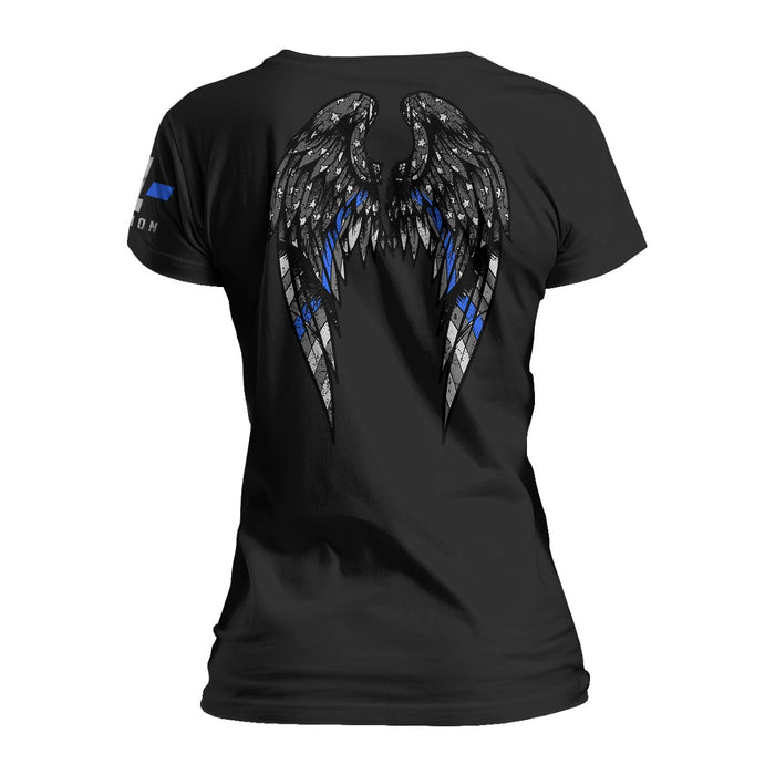 Thin Blue Line Angel Wings - Women's Relaxed Fit