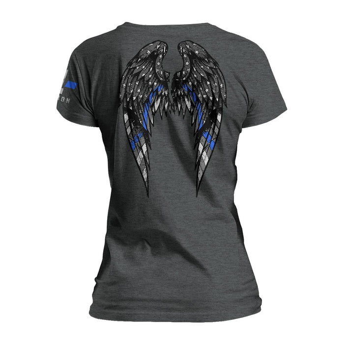 Thin Blue Line Angel Wings - Women's Relaxed Fit