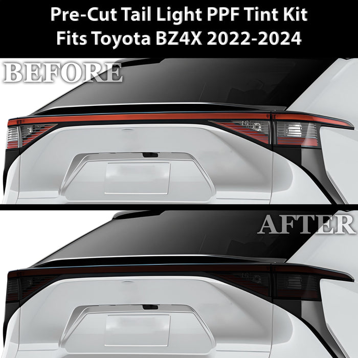 Full Headlight Taillight Precut Smoked PPF Tint Kit Film Overlay Fits Toyota BZ4X 2022 - 2025 - Bogar Tech Designs